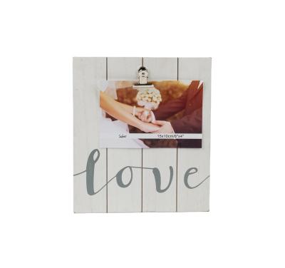 China Home Office Hotel Decoration Customized Wooden MDF Photo Frame For Valentine's Day Gift With Clip for sale