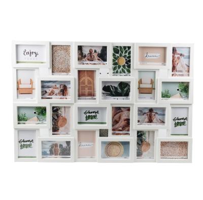 China Home Office Hotel Store Plastic Frame Stands Multiple 24pcs 4x6 Inch Pictures Wall Mounted Picture Frame for sale