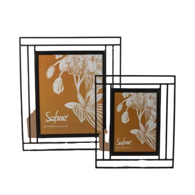 China Picture Frame Home Office Hotel Decoration Real Sofine Black Color Metal Luxury Design Good Quality Decorative Glass for sale