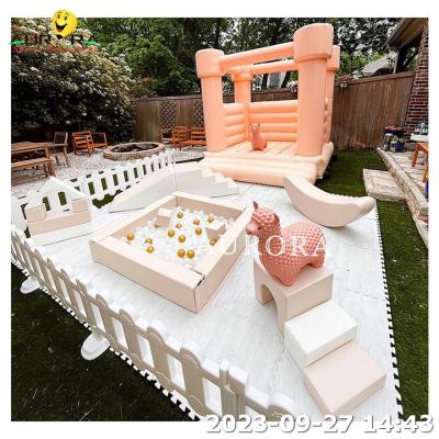 China Orange Inflatable Bouncer Soft Play Equipment Outdoor Playground Toys Soft Play for sale