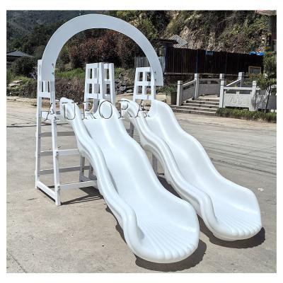 China Outdoor Double Slide With Arch White Soft Play Equipment Plastic Slide Kids Play Slide for sale