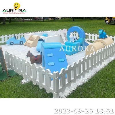 China Soft Play Sets Playground Outdoor White Blue Inflatable Soft Play Equipment for sale