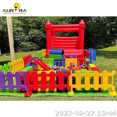 China Party Rental Equipment Foam Play Inflatable Bounce House Kids Soft Play Ball Pit for sale