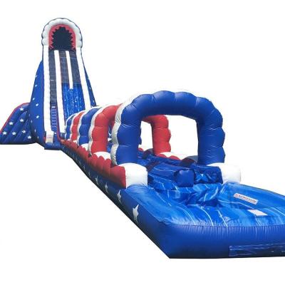 China 0.55mm PVC Kids Heavy Duty Inflatable Water Slide Double Lane Slip And Slide for sale