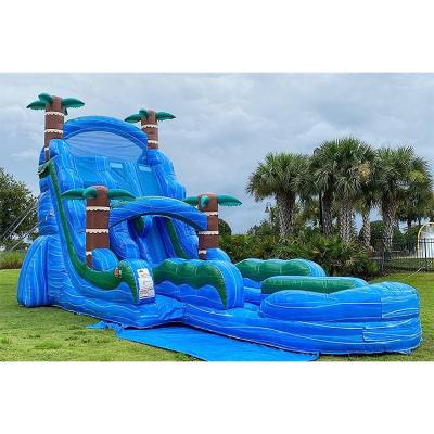 China Giant Inflatable Water Slide For Outdoor Party Bounce House Blue Water Slide for sale