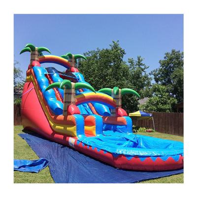 China Inflatable Giant Water Slides With Swimming Pool Big Tropical Inflatable Water Slide for sale