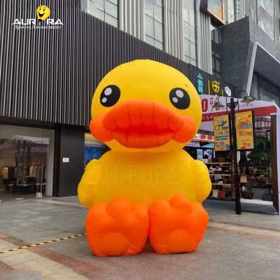 China Custom Design Giant Inflatable Yellow Duck Oxford / PVC Inflatable Cartoon Characters for sale