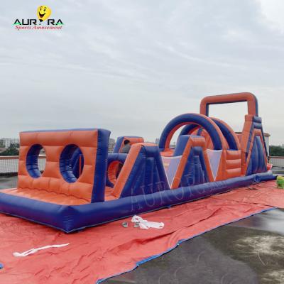 China 0.55mm PVC Outdoor Blow Up Obstacle Course Bounce House Non Toxic Bold Colors for sale