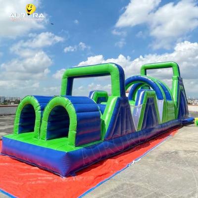 China Adult Inflatable Obstacle Race Blue Green For Crazy Beast Newcomer Training Camp ODM for sale