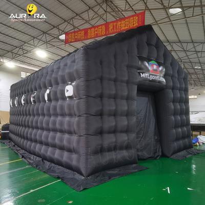 China Custom Size Inflatable Club Tent Disco Lighting Music Bar Party Inflatable Cube Tent for sale