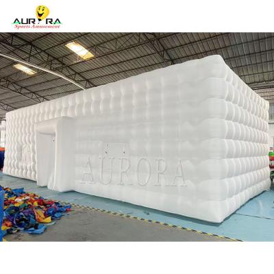 China White Oxford Cloth Inflatable Club Tent LED Party Disco Blow Up Tent Customized OEM for sale