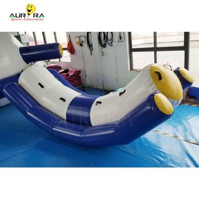 China Custom Color PVC Inflatable Water Seesaw Double Rocker Water Pool Toy for sale