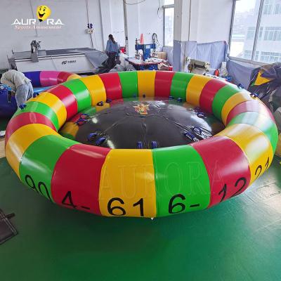 China 3m 4m 5m Dia Inflatable Water Towable Boat Toys Rotating Spinning Disco Boat Tube for sale