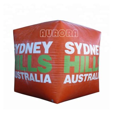 China 0.9mm PVC Inflatable Swim Buoy Square Shape Water Floating Cube Customized Logo for sale