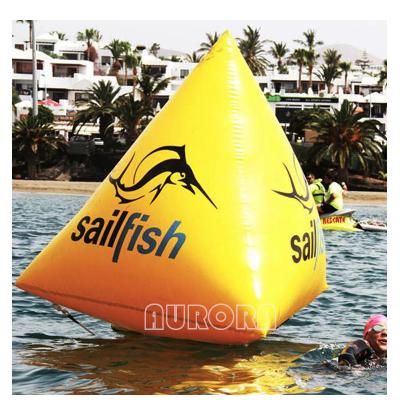 China Triangle Giant Floating Inflatable Water Toys 0.6mm-0.9mm PVC Inflatable Water Buoys for sale