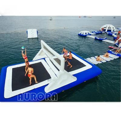 China 0.9mm PVC tarpaulin Inflatable Water Park Games Inflatable Trampoline Volleyball Court for sale