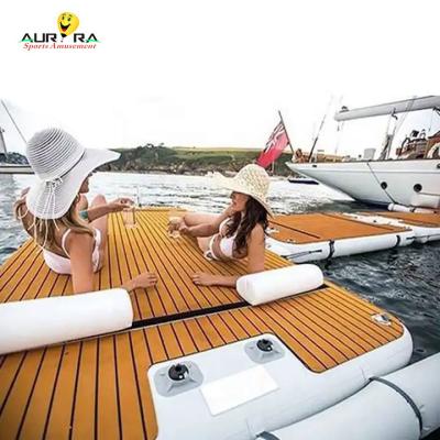 China 6 Person Inflatable Floating Dock Platform PVC Water Floating Air Dock 2x3m for sale