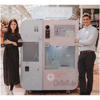 China Fully Automatic Cotton Candy Vending Machine With Credit Card And Coins Payments for sale