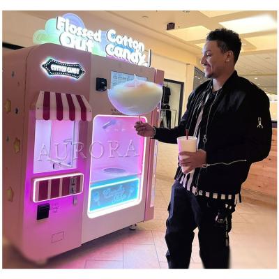 China Touch Screen Commercial Vending Cotton Candy Machine With 25L Tank Capacity for sale