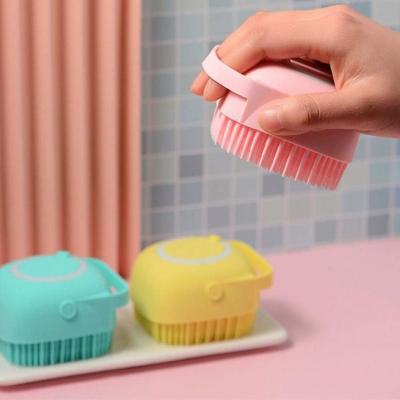 China EXFOLIATE Wholesale Cheap Wholesale Back Handle Body Scrubber Bath Brush Long Silicone Shower Brush for sale