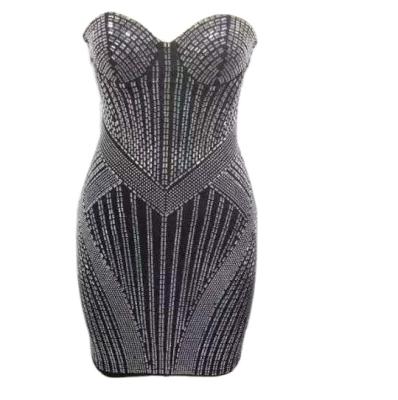 China Anti-static OEM ODM Fashion Club Dress Women's Rhinestone Evening Dress for sale