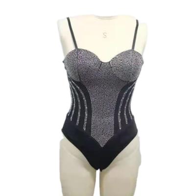 China QUICK DRY Suspender Bra Rhinestone Party Jumpsuit Club Rhinestone Overalls for sale