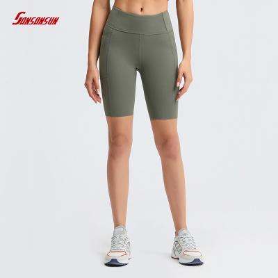 China Breathable Wholesales Womens High Waist Fitness Yoga Sports Pants Nylon Women Yoga Shorts For Running for sale