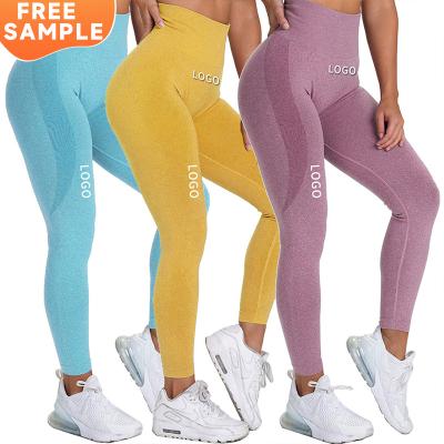 China Breathable Customizable High Waist Hip Lift Fitness Skinny Logo 14Color Yoga Pants Sports Tights Women Running Seamless Leggings Supplier for sale