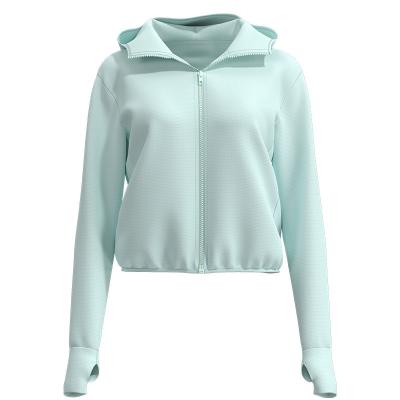 China Breathable UPF 40+ Outdoor Hoodie Jacket Long Sleeve Sun Protection Clothing For Girls Full Zipper Sun Protection Jacket With Pocket for sale