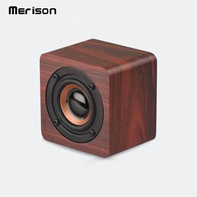 China Portable Mini Phone Function bluetooth 3W Wooden Stereo Wooden Wireless Speakers for sale