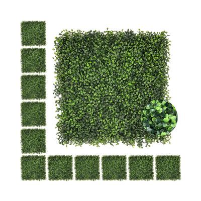 China Eco-Friendly Artificial Boxwood Hedges Panels Faux Grass Wall Shrubs Rings Backdrop Garden Privacy Screen Fence Decoration Artificial Plant for sale