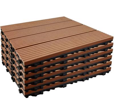 China DIY interlocking deck tiles piso modern wood plastic composite panel roof tiles WPC composite panel roof garden patio floor piso walkway DIY interlocking deck tiles for sale