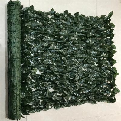 China Eco-friendly Green Leaf Vertical Artificial Ivy Fence For Garden And Wall Decoration Faux Plastic Ornaments Ningbo FOB 3-5 Years for sale