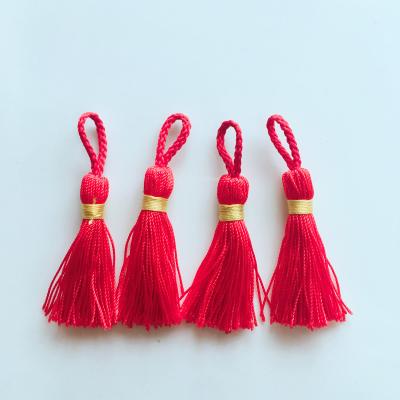 China High Quality Decorative Metallic Silk Tassel Mobile Phone Custom Small Colorful Bracelet Main Chain Tassel for sale