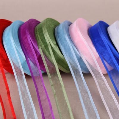 China Light and sparkle and incease the festival touch. Soft Sheer Edge Solid Color Organza Cable Ribbon, Comfortable Personalized Ribbon for sale