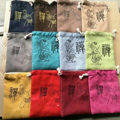 China Eco-Friendly Printed Custom Logo Pocket Drawstring Bag Fabric Gift High Quality Security Small Bags for sale