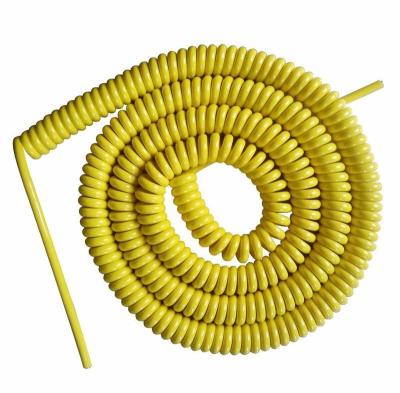 China Flexible Construction Low Voltage 4 Core Retractable Spiral Spring Stretchable Cord / Stretch Cord Pure Spiral Cable for sale