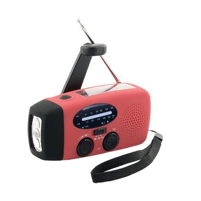 China Factory Price PORTABLE Radio Weather Station Red Emergency Operate Solar Hand Crank Radios Wholesale for sale