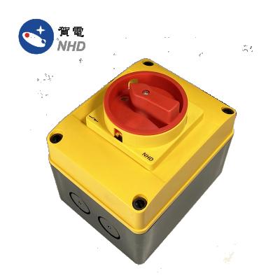 China Disconnector 3 Poles 25A, 32A, 40A, Yellow NDS-20/30 /40 3G5BX Isolator Switch Cam Switch Enclosure 22.5mm for sale