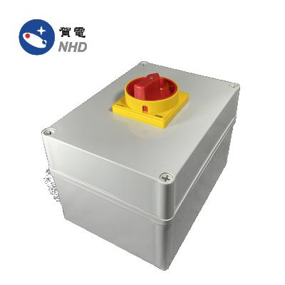 China Disconnector 3 Poles 63A, 80A, 100A, Gray Enclosure 4.2mm*4 Holes NDS-60/80 /100 3P5PAX Isolator Switch Cam Switch & hole 16mm*1 for sale