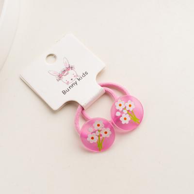 China Diary Wear IFOND 1 Pair Acrylic Hair Circle Hair Flower Cartoon Ties Resin Scrunchies Hair Ties For Kids Girls for sale