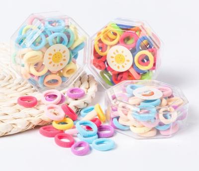 China 40Pcs/Box Multicolor Soft Elastic Band Baby Hair Decoration IFOND Toddler Cotton Nylon Seamless Hair Ties Soft Hair Ties For Kid Girls for sale