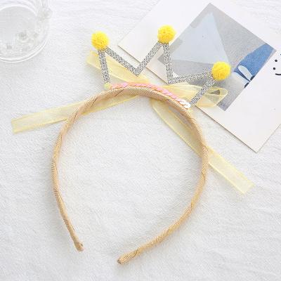 China Shining Princess Headband Children Tiara Hair Band Crown Headwear Rhinestone IFOND Friendly Material Girl's Head Accessories For Young Girl Kids for sale