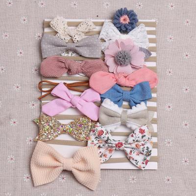 China 14Pcs/Set Baby Headbands IFOND Hair Decoration IFOND Flower Hair Traceless Soft Nylon Hair Band Bow Elastic Headband Infant Girls Headbands for sale