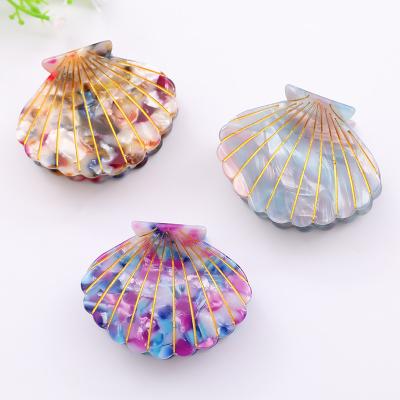 China IFOND Hair Decoration Women Shell Clip Hair Claw Resin Hair Hold Pattern Hair Clip Marble Claw For Women Hairstyle for sale