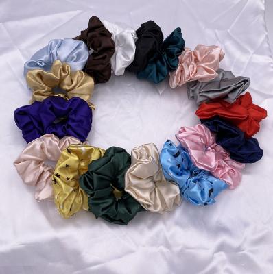 China Silky Elastic Hair Scrunchies Vintage Satin Hair Scrunchies Hair Flips Hair Accessories for sale