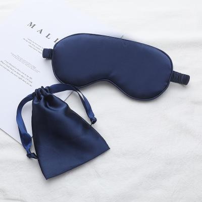 China Anti-Puffiness China Made Custom Label Soft Silk Satin Eye Sleep Mask With Pouch Bag For Hotel Travel for sale