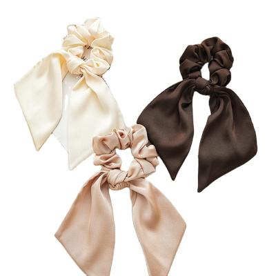 China Vintage Elastic Satin Bowknot Silk Hair Scrunchies for sale