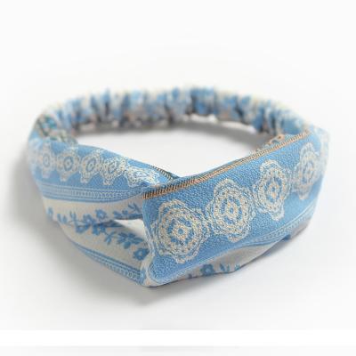 China Wholesale Hair Tie Bohemian Fashion Amazon Hair Accessories Fashion Cross Elastic Hair Band for sale