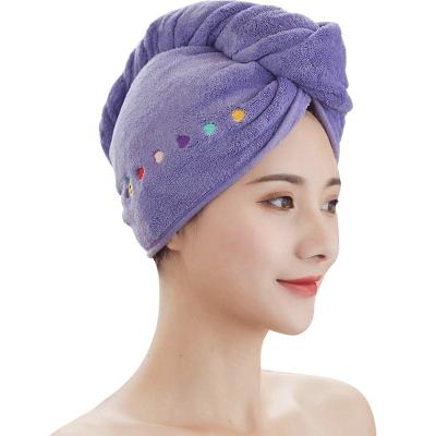 China Personalized Soft Magic SPA QUICK DRY Turban Towel With Button Twist Microfiber Quick Dry Hair Towel Super Absorbent Hair Towel Wrap for sale